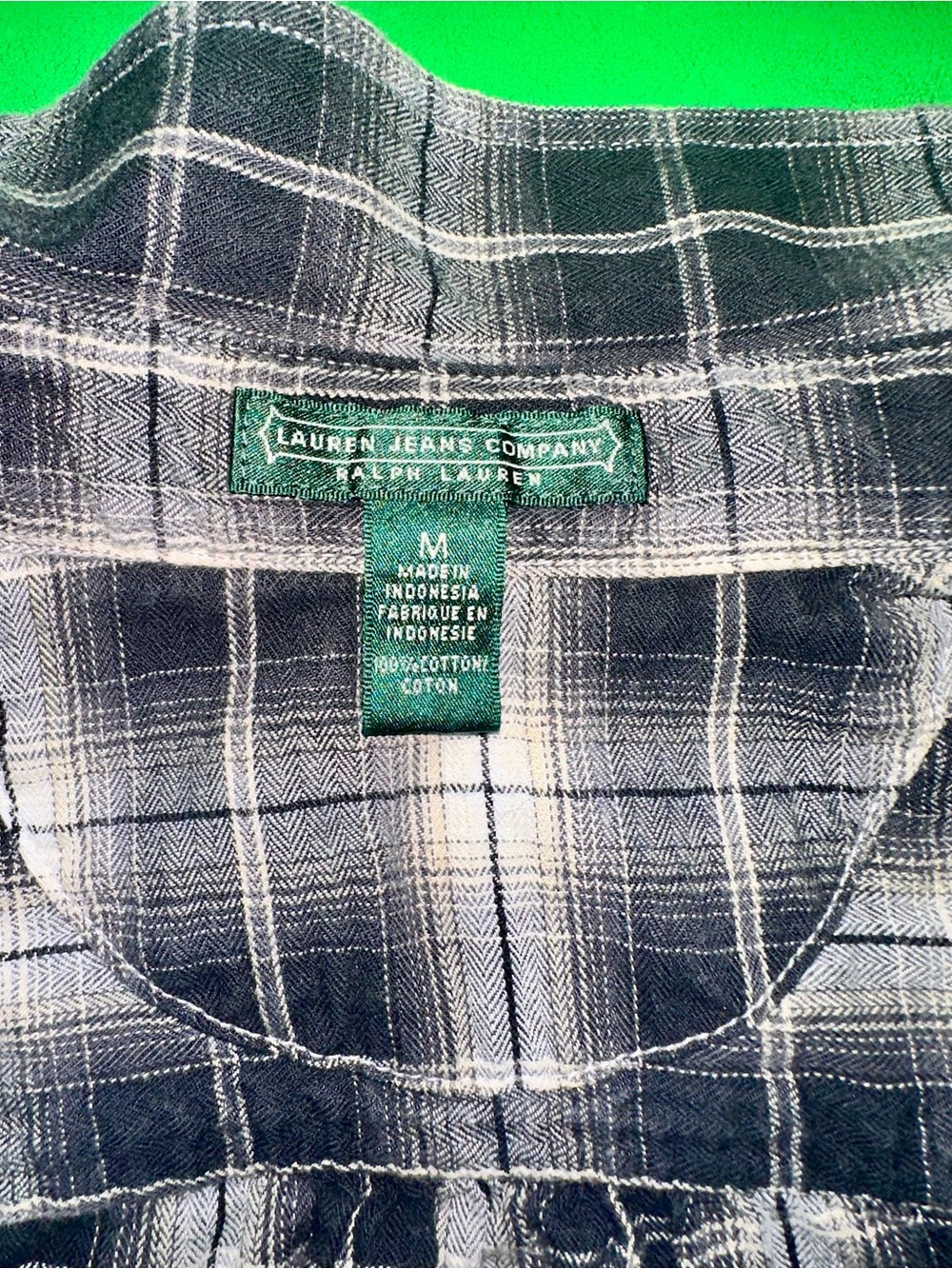 Ralph Lauren Black and White Plaid Button-Down Shirt - Picture 6 of 6
